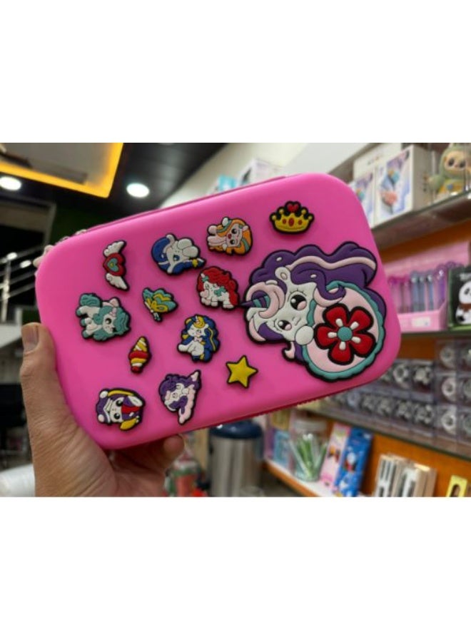Moon Berry Crocs Style Pencil Case Silicone Shoe Design Pencil Pouch With Charms - Image 4